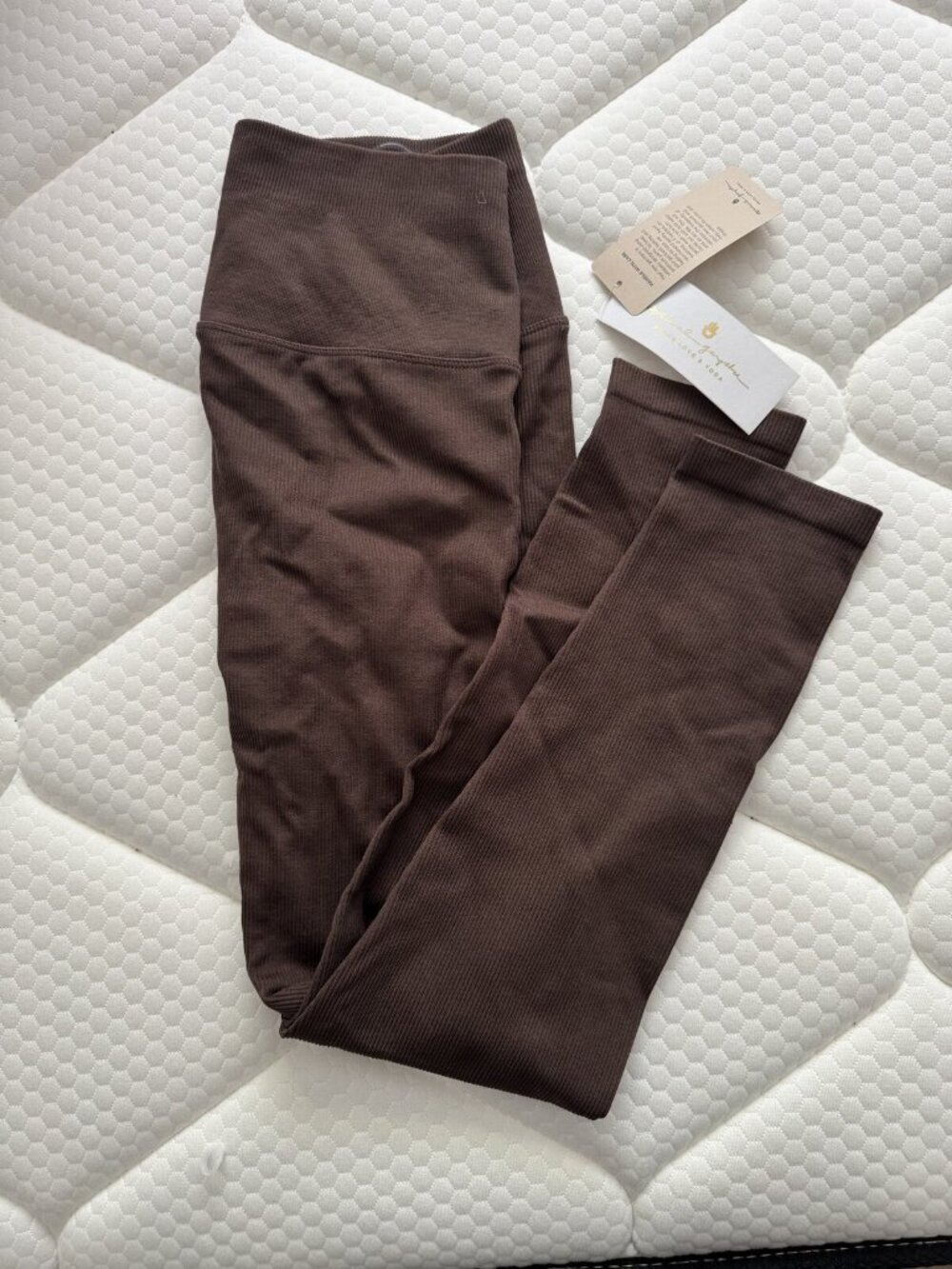 NWT Spiritual Gangster Ribbed Seamless High Rise Leggings, Brown, M/L